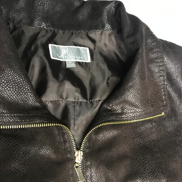 JM Collection size 14 jacket zip front Chocolate - Picture 5 of 6